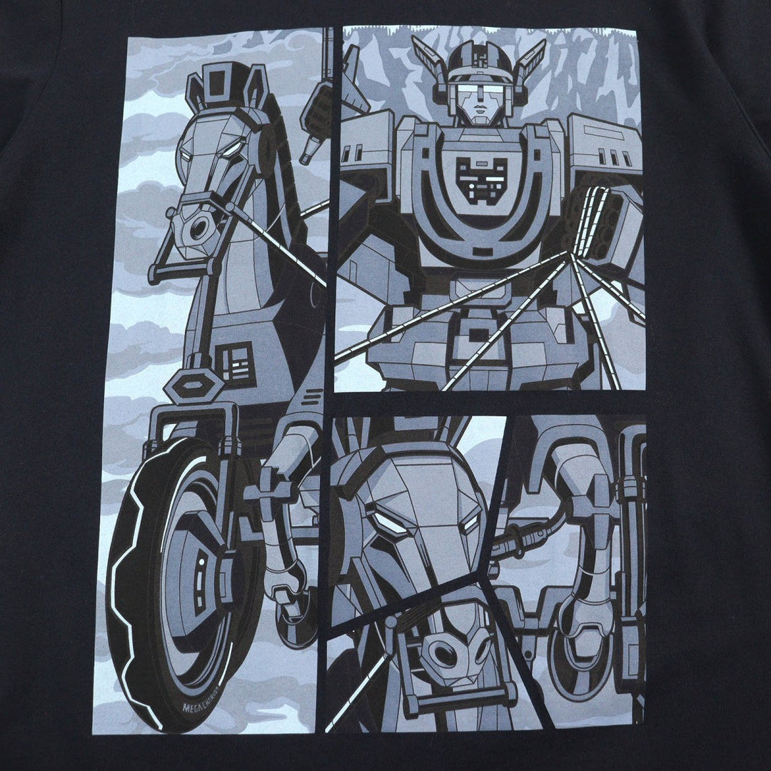 HERMES Short sleeve T-shirt Main: 100% cotton Navy Mega Chariot mens XS Used Authentic