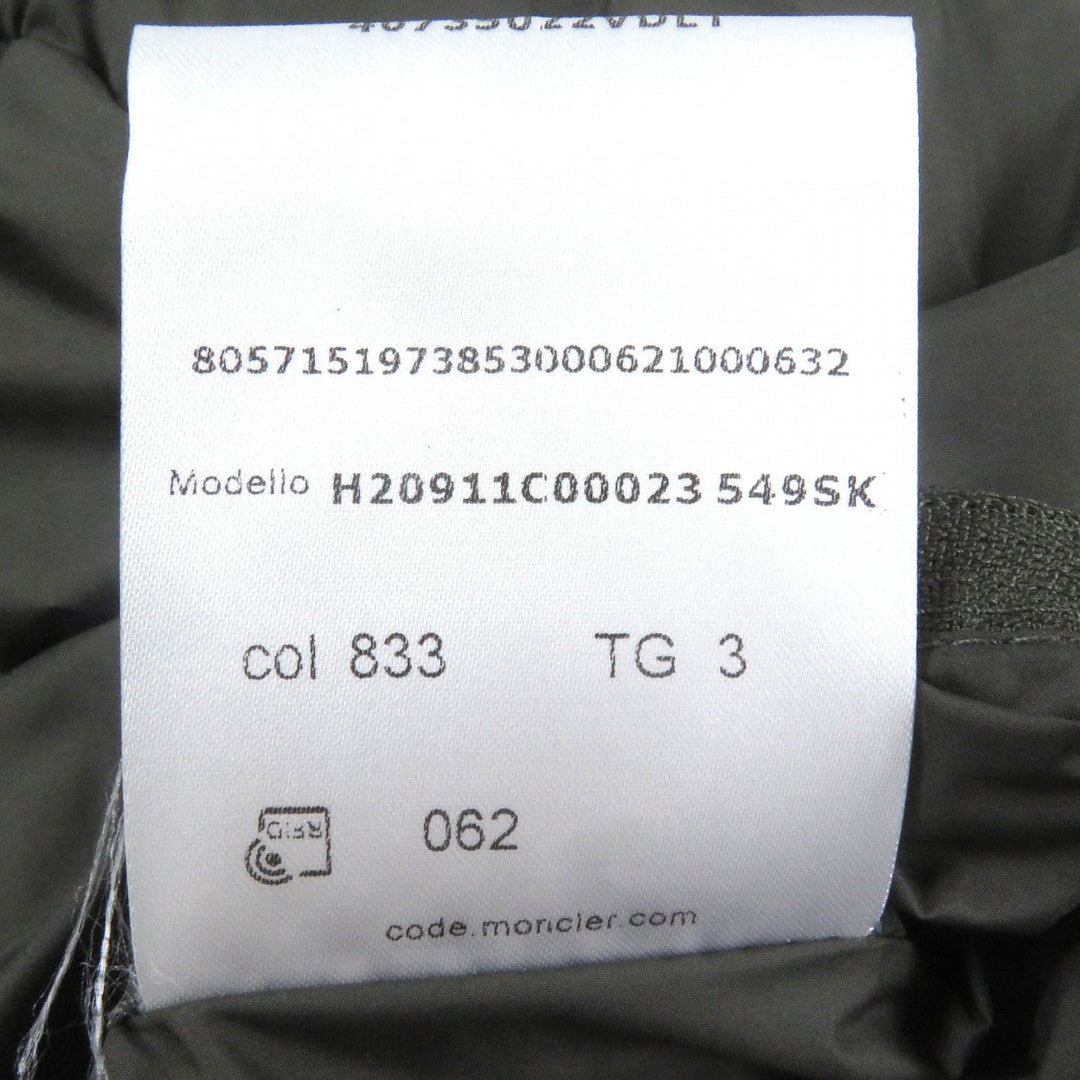MONCLER Down jacket Main: 100% polyester, Part: 100% nylon, Filling: 90% down, Filling: 10% feather, Part: cowhide khaki GUIREC GIUBBOTTO mens 3 Used Authentic