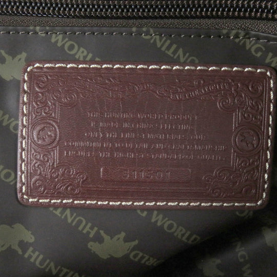 HUNTING WORLD Backpack Main: Canvas, Part: Leather Green brown mens Used Authentic