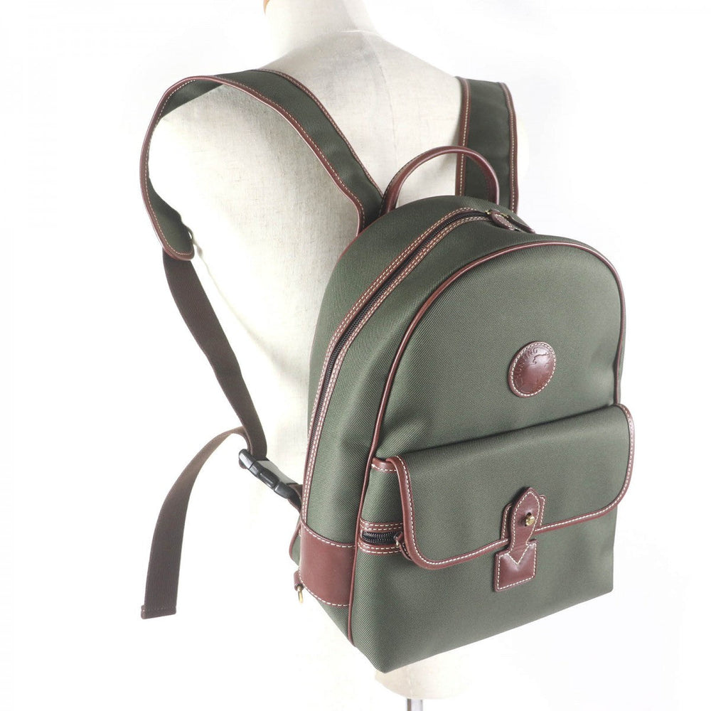 HUNTING WORLD Backpack Main: Canvas, Part: Leather Green brown mens Used Authentic