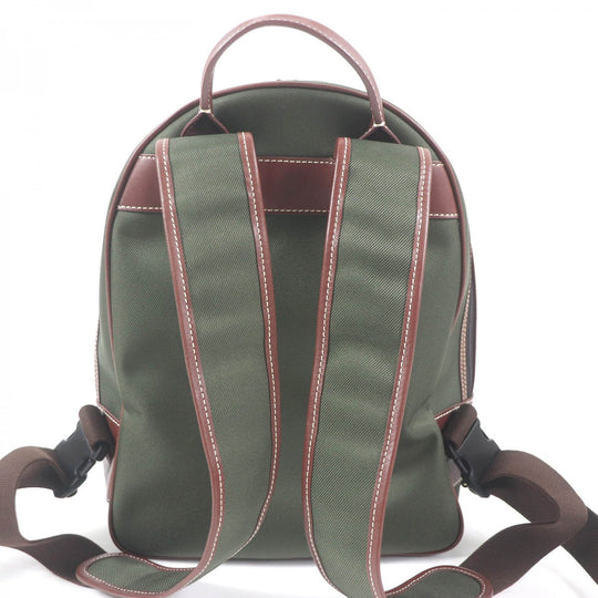 HUNTING WORLD Backpack Main: Canvas, Part: Leather Green brown mens Used Authentic