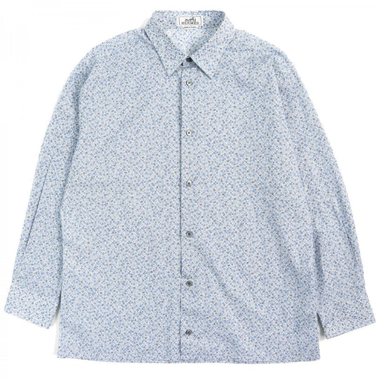 HERMES Long sleeve shirt cotton Blue type XS
