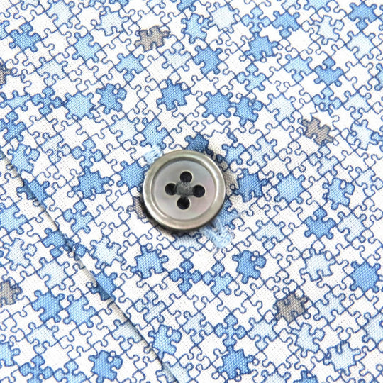 HERMES Long sleeve shirt cotton Blue type XS