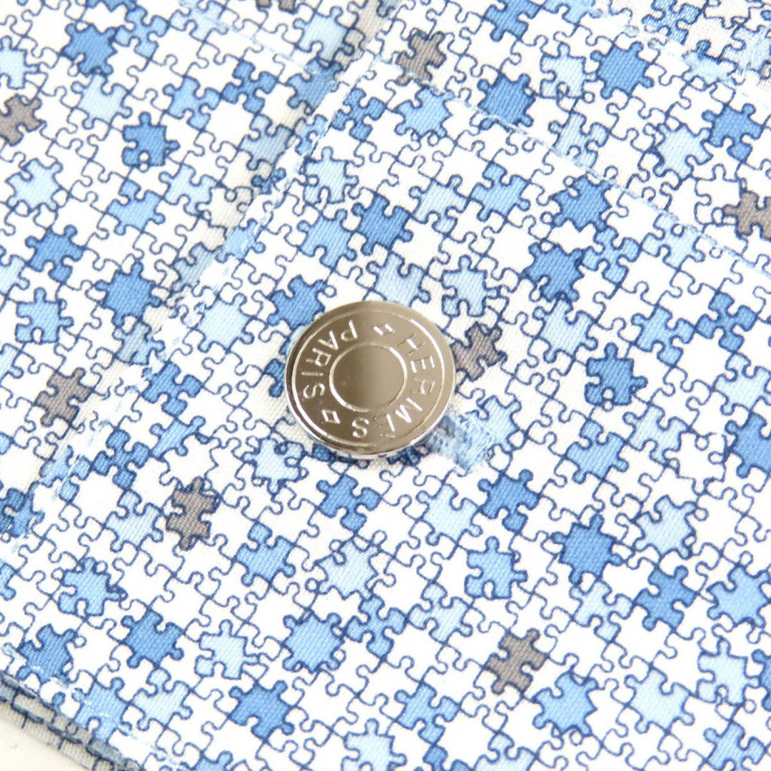 HERMES Long sleeve shirt cotton Blue type XS