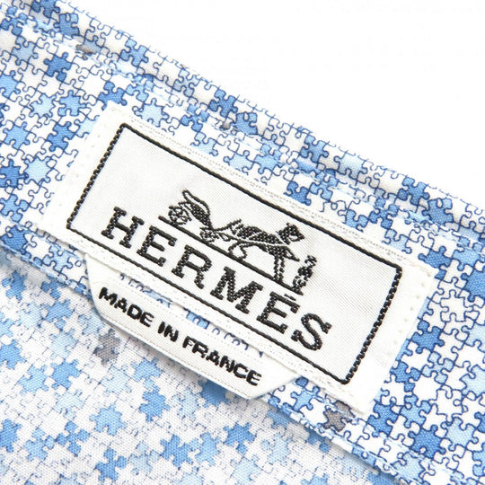 HERMES Long sleeve shirt cotton Blue type XS