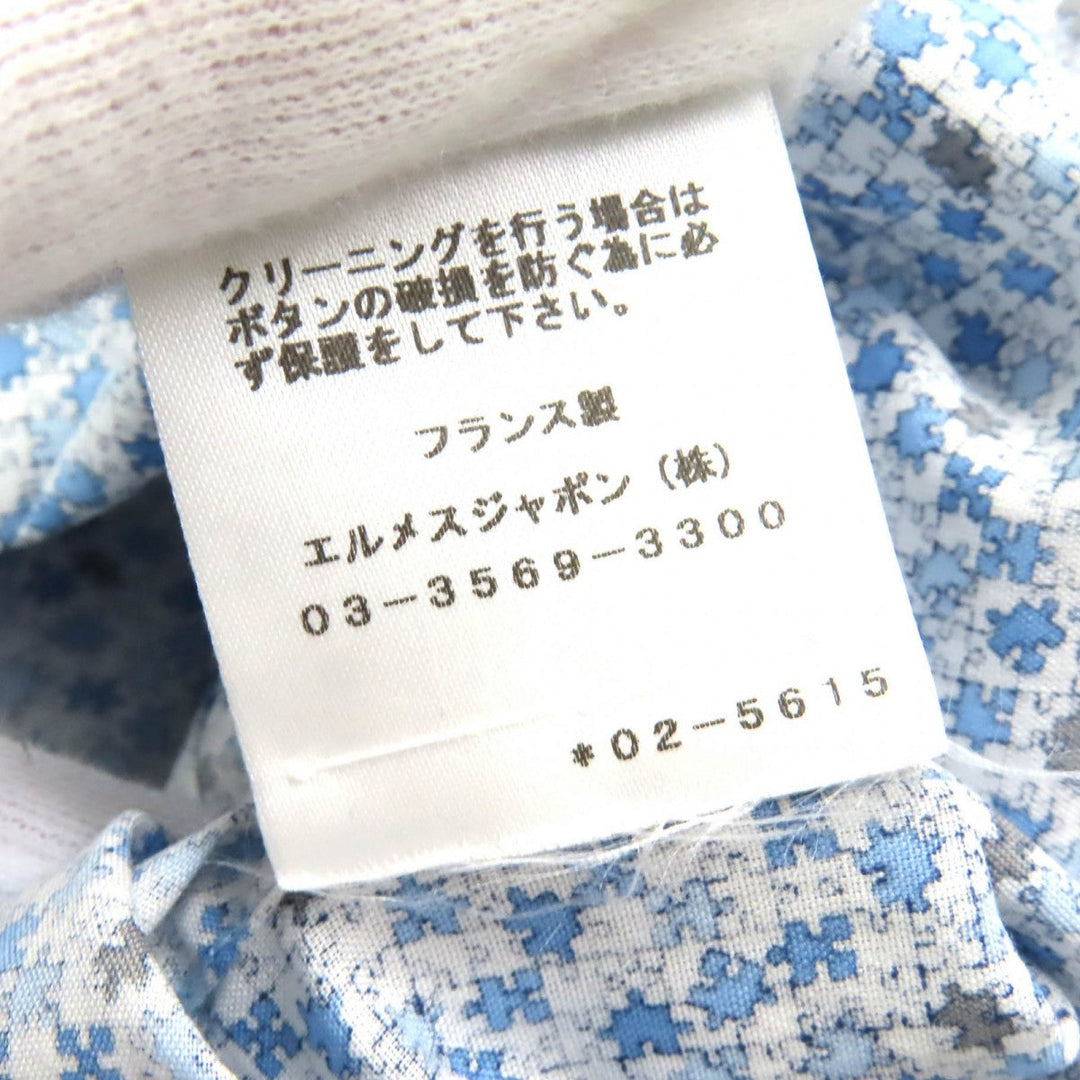 HERMES Long sleeve shirt cotton Blue type XS