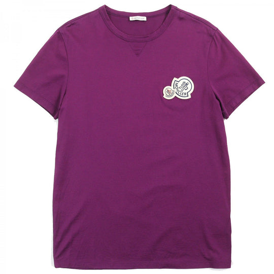 MONCLER Short sleeve T-shirt F20918C78100 Main: 100% cotton purple MAGLIA T-SHIRT mens M Used Authentic