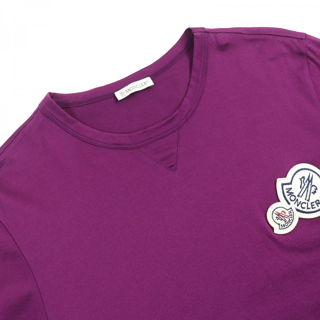 MONCLER Short sleeve T-shirt F20918C78100 Main: 100% cotton purple MAGLIA T-SHIRT mens M Used Authentic