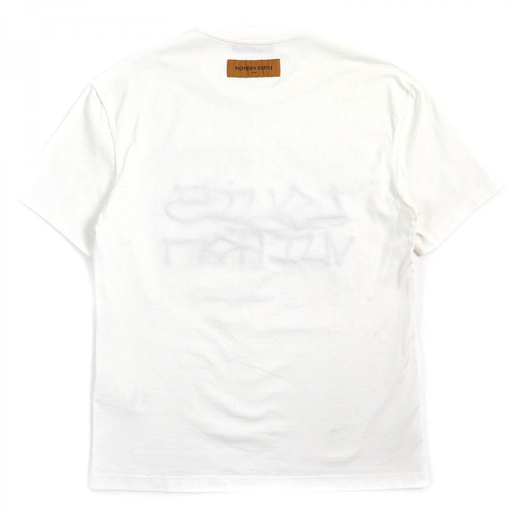LOUIS VUITTON Short sleeve T-shirt HNY75W Main: 100% cotton White Beige Black mens L Used Authentic