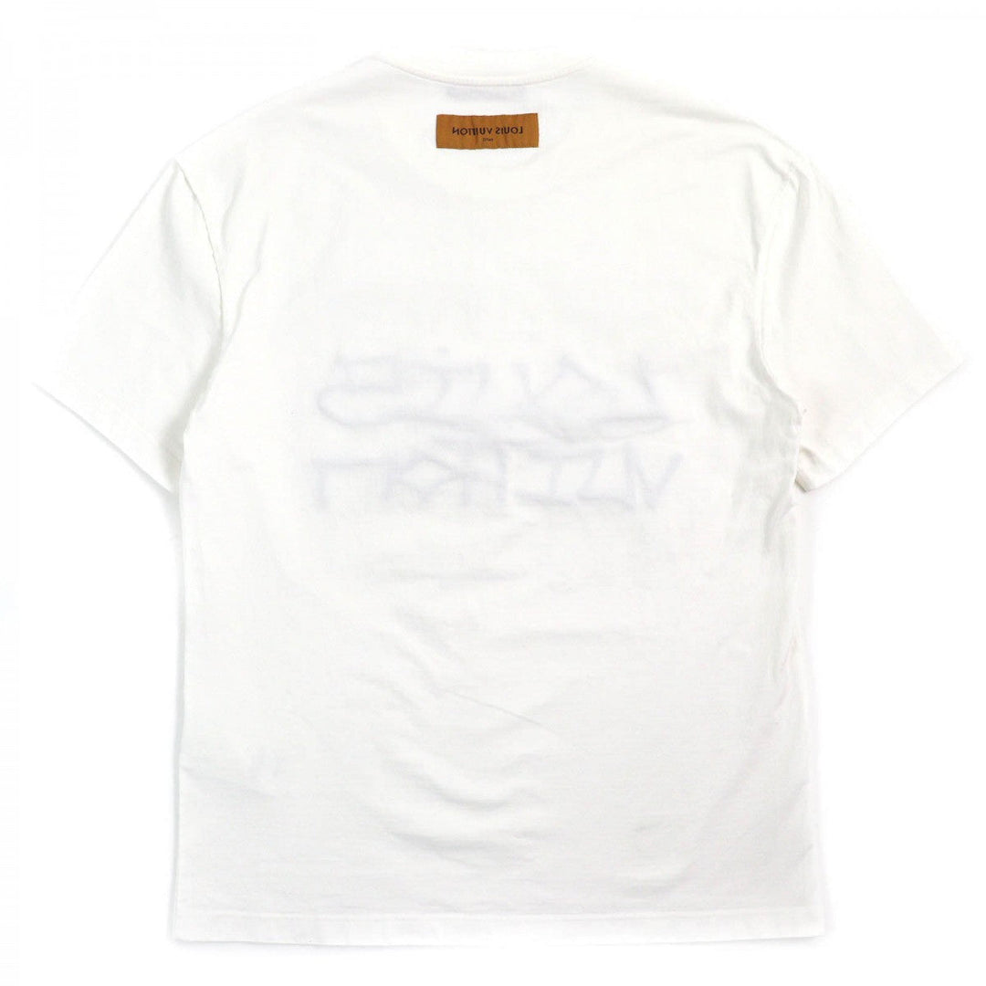 LOUIS VUITTON Short sleeve T-shirt HNY75W Main: 100% cotton White Beige Black mens L Used Authentic