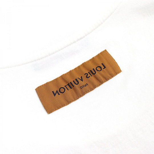 LOUIS VUITTON Short sleeve T-shirt HNY75W Main: 100% cotton White Beige Black mens L Used Authentic