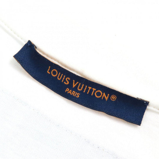 LOUIS VUITTON Short sleeve T-shirt HNY75W Main: 100% cotton White Beige Black mens L Used Authentic
