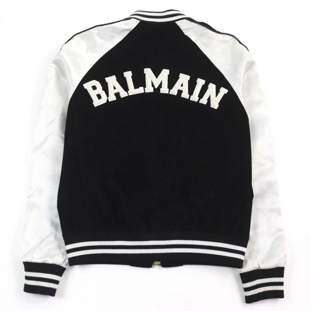 BALMAIN Bomber jacket 8224Z130 cotton Bi-color mens 46 Used Authentic