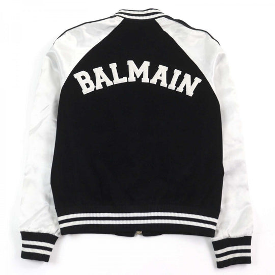 BALMAIN Bomber jacket 8224Z130 cotton Bi-color mens 46 Used Authentic