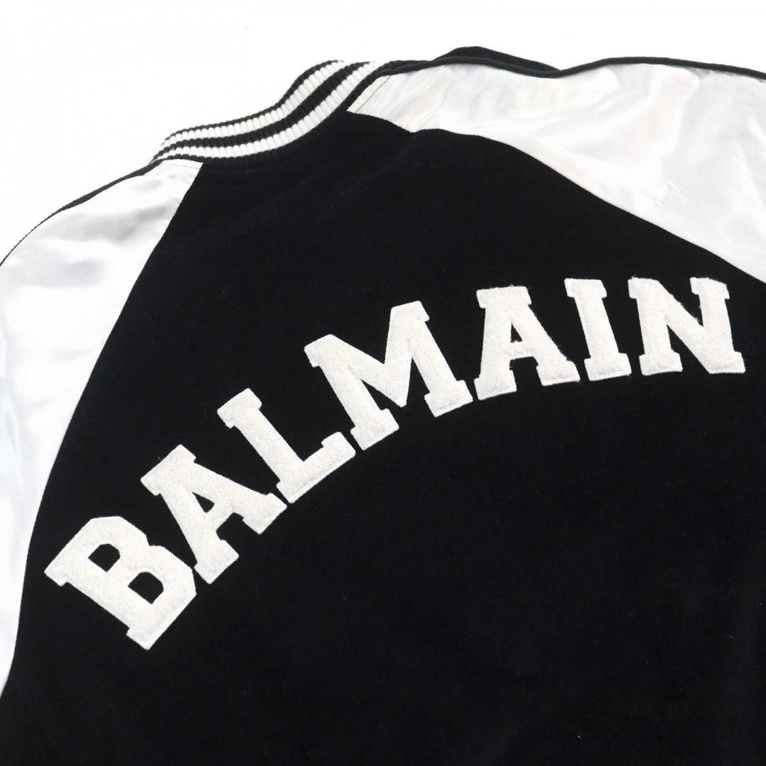BALMAIN Bomber jacket 8224Z130 cotton Bi-color mens 46 Used Authentic