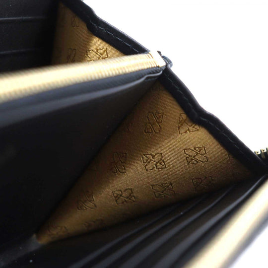 Ettinger Long Wallet Purse CC 2051EJ Main: Leather Black, Ebony mens Used Authentic