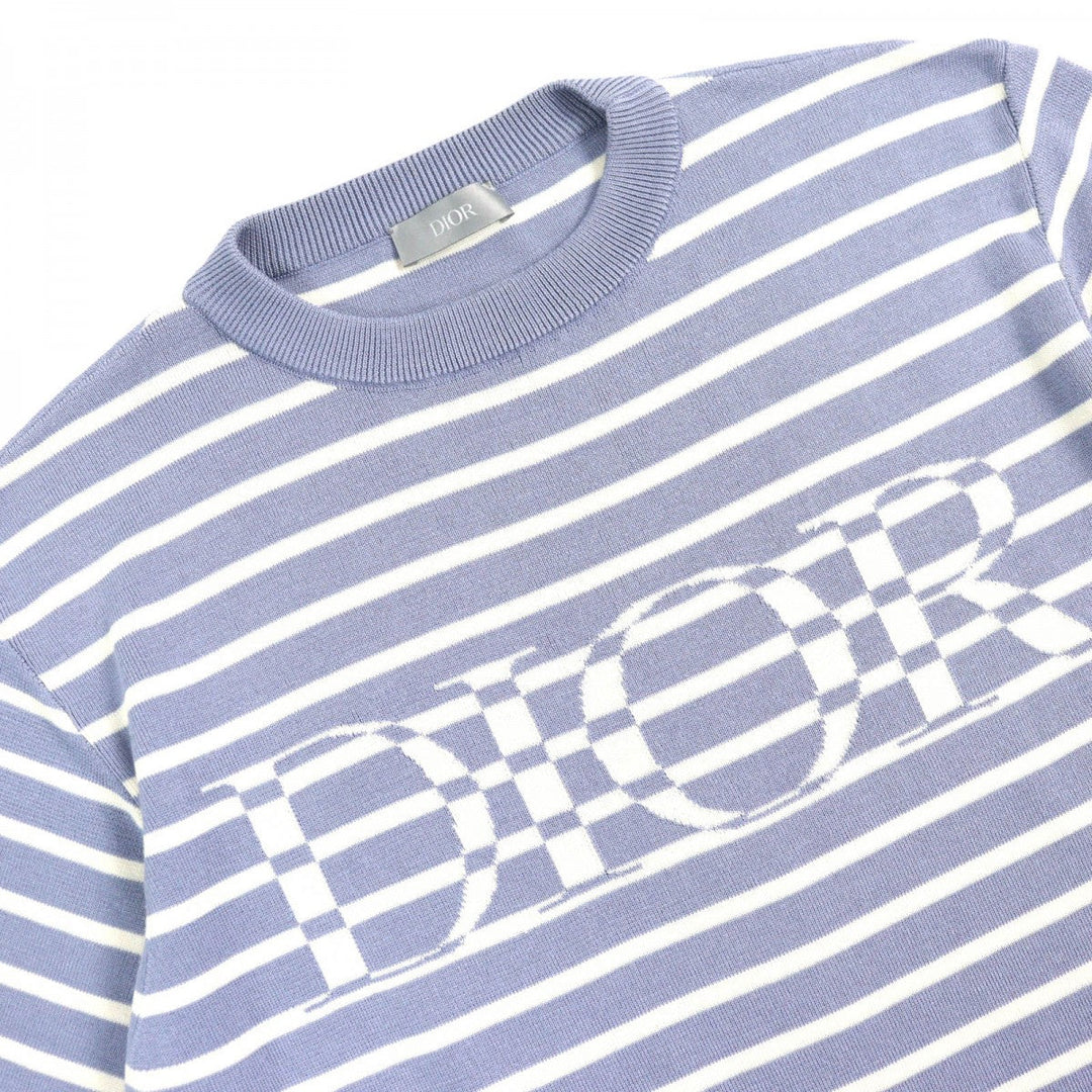 Dior HOMME knit 183M647AT234 silk Blue white XS
