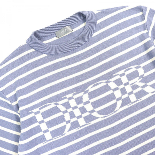 Dior HOMME knit 183M647AT234 silk Blue white XS