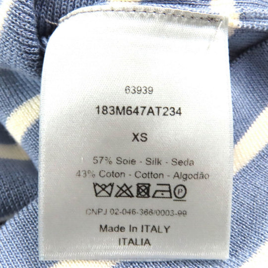 Dior HOMME knit 183M647AT234 silk Blue white XS