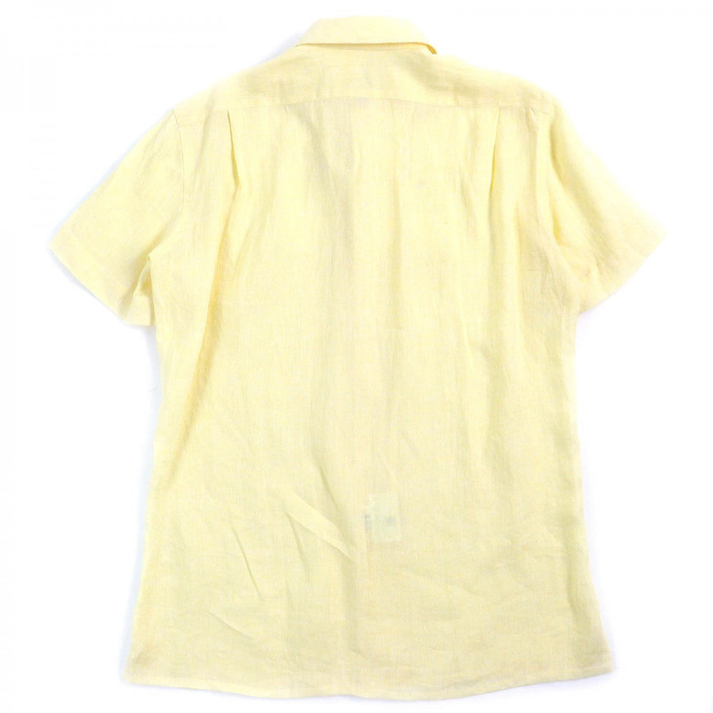 KITON Short sleeve shirt Main: 100% linen yellow mens 40 Used Authentic