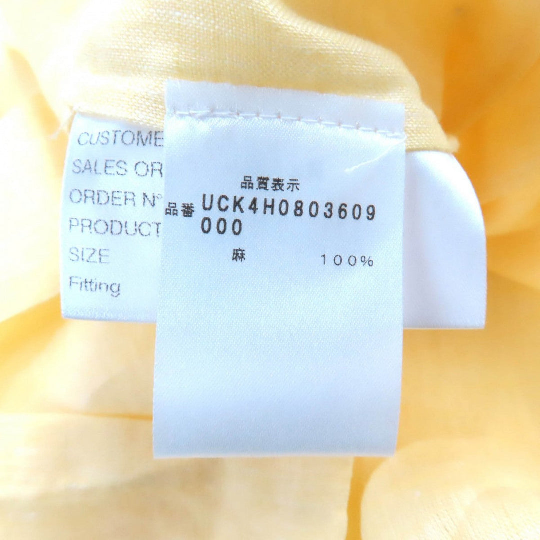 KITON Short sleeve shirt Main: 100% linen yellow mens 40 Used Authentic