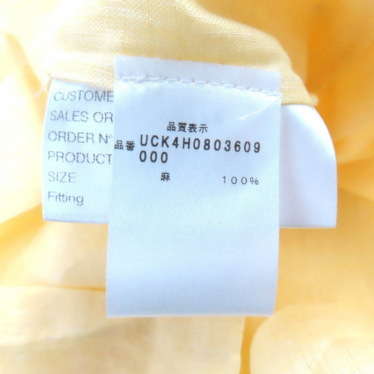 KITON Short sleeve shirt Main: 100% linen yellow mens 40 Used Authentic