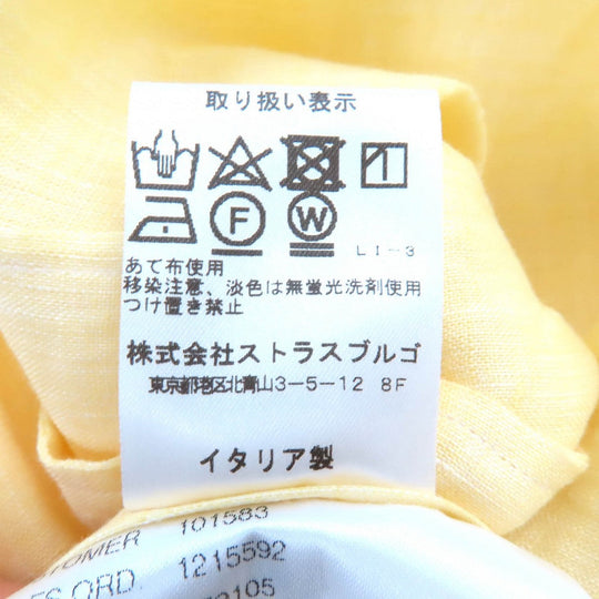 KITON Short sleeve shirt Main: 100% linen yellow mens 40 Used Authentic