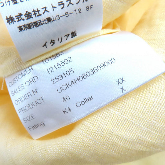 KITON Short sleeve shirt Main: 100% linen yellow mens 40 Used Authentic