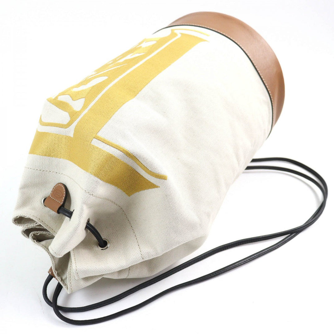 TOD�fS Shoulder Bag Main: Canvas, Main: Leather Beige Brown Yellow type mens Used Authentic