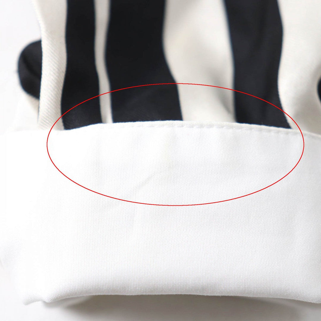 SAINT LAURENT PARIS Long sleeve shirt 694156 Main: 100% silk, Part: 100% cotton Black beige Women 38 Used Authentic