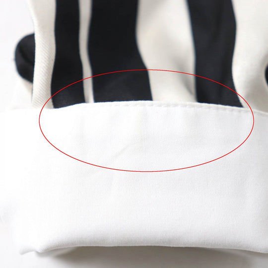 SAINT LAURENT PARIS Long sleeve shirt 694156 Main: 100% silk, Part: 100% cotton Black beige Women 38 Used Authentic