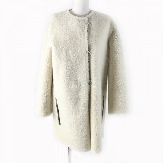 LOUIS VUITTON Mouton coat Main: 100% sheep leather Black White Women 36 Used Authentic
