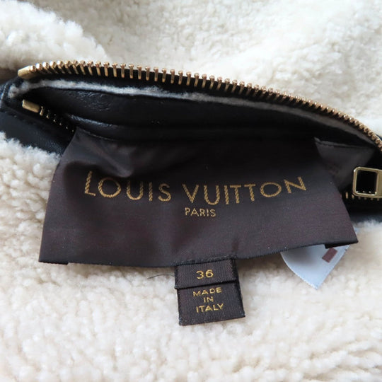 LOUIS VUITTON Mouton coat Main: 100% sheep leather Black White Women 36 Used Authentic