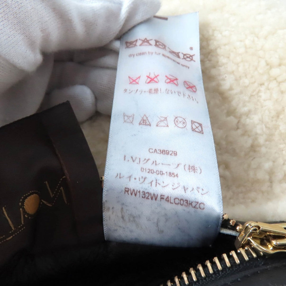 LOUIS VUITTON Mouton coat Main: 100% sheep leather Black White Women 36 Used Authentic