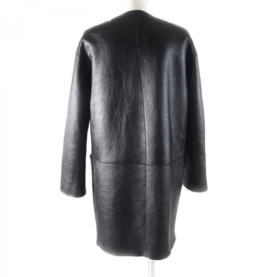 LOUIS VUITTON Mouton coat Main: 100% sheep leather Black White Women 36 Used Authentic