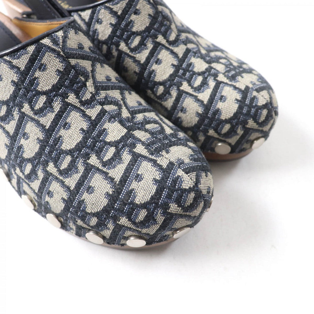 Christian Dior Sandals Canvas, Leather Navy Women 35 Used Authentic