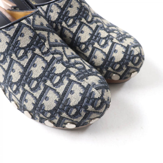 Christian Dior Sandals Canvas, Leather Navy Women 35 Used Authentic