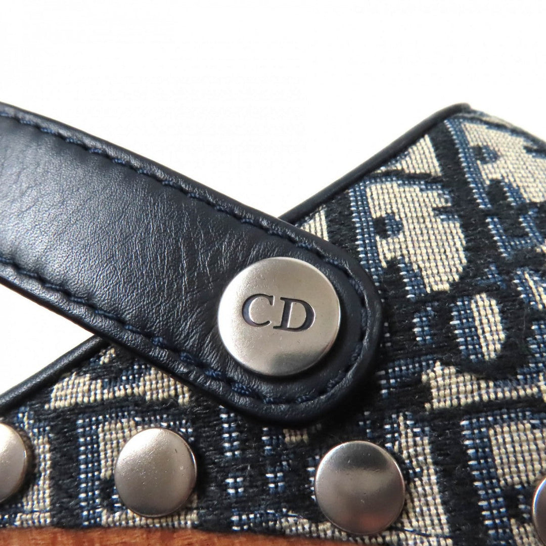 Christian Dior Sandals Canvas, Leather Navy Women 35 Used Authentic