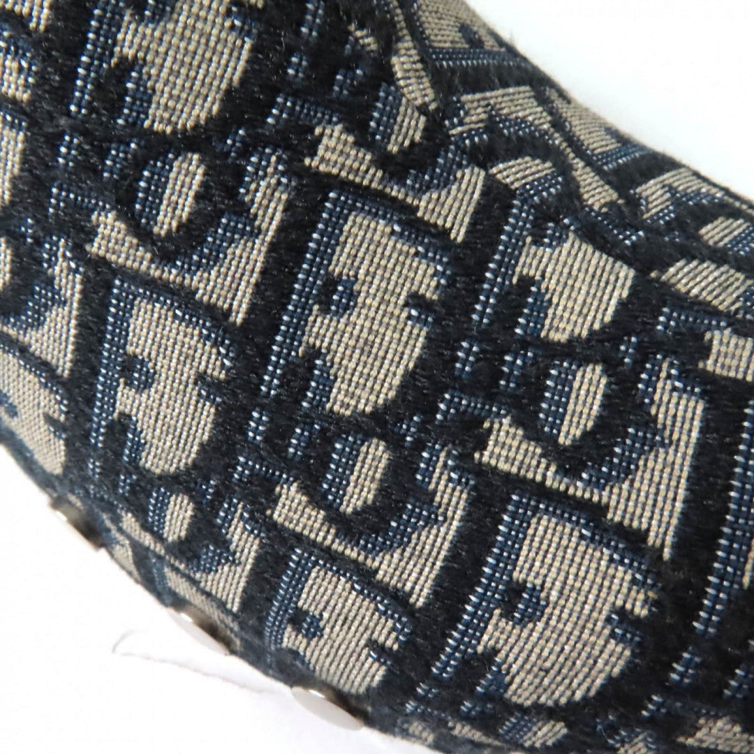 Christian Dior Sandals Canvas, Leather Navy Women 35 Used Authentic