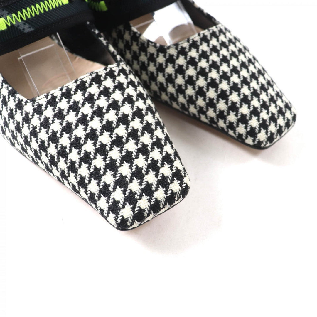 Christian Dior pumps Houndstooth weave (wool), ultra-lightweight neoprene material, leather Multi Houndstooth pattern Trekking Strap Dior 62-22 Women 37 Used Authentic