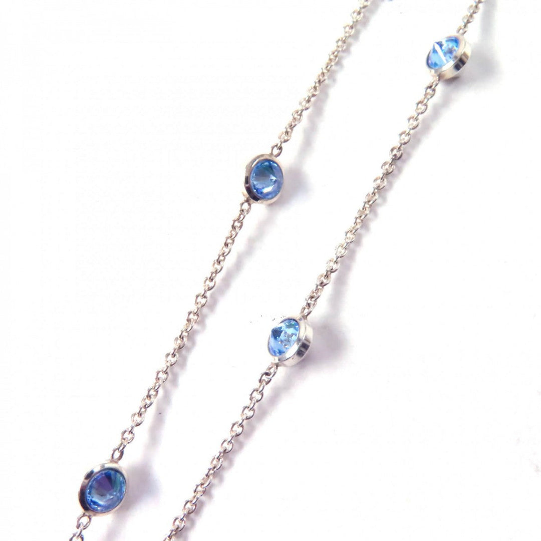 GUCCI Necklace 502170 Main: SV925, Part: Colored stones Silver light blue Blind for Love Necklace Women Used Authentic