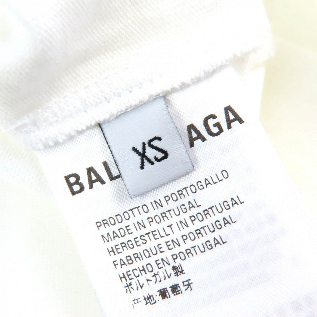 BALENCIAGA Short sleeve T-shirt 620969 TIVD Main: 100% cotton White black red GYM WEAR mens XS Used Authentic