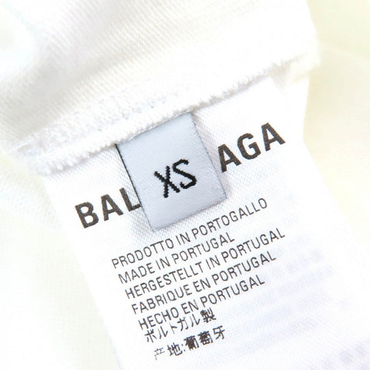 BALENCIAGA Short sleeve T-shirt 620969 TIVD Main: 100% cotton White black red GYM WEAR mens XS Used Authentic
