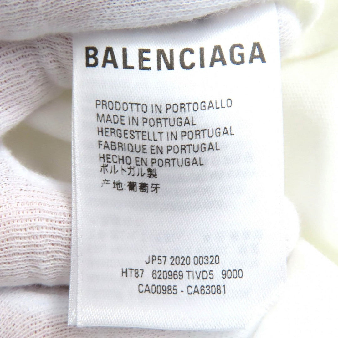 BALENCIAGA Short sleeve T-shirt 620969 TIVD Main: 100% cotton White black red GYM WEAR mens XS Used Authentic