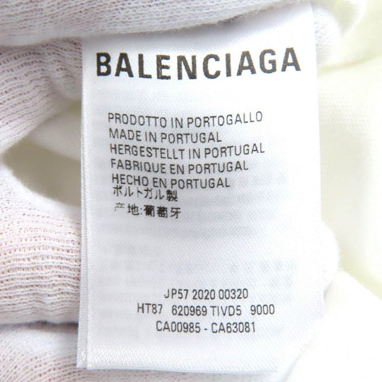 BALENCIAGA Short sleeve T-shirt 620969 TIVD Main: 100% cotton White black red GYM WEAR mens XS Used Authentic