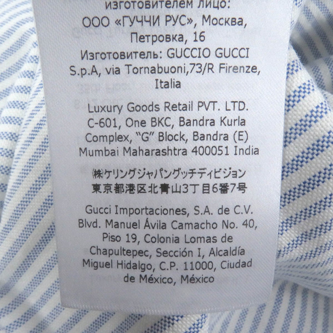 GUCCI Short sleeve shirt 663637 Main: 100% cotton, Part: 100% polyester blue mens 44 Used Authentic