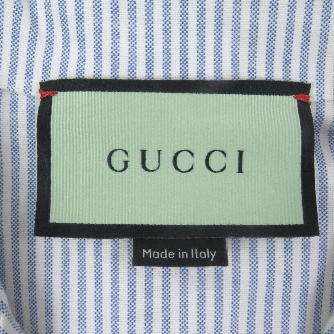 GUCCI Short sleeve shirt 663637 Main: 100% cotton, Part: 100% polyester blue mens 44 Used Authentic