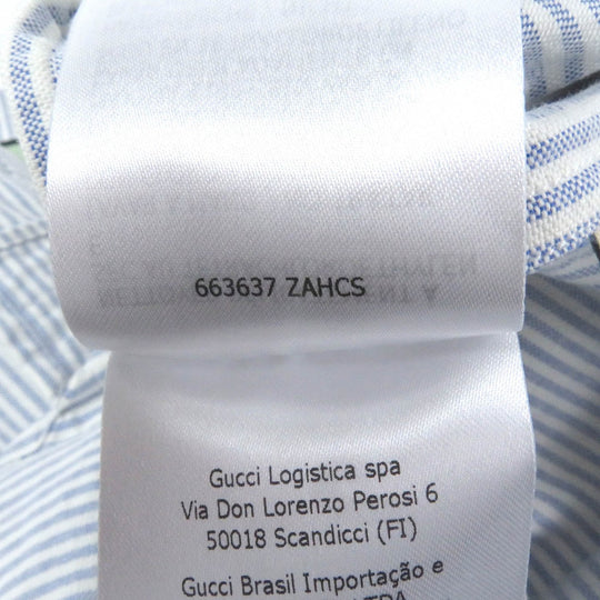 GUCCI Short sleeve shirt 663637 Main: 100% cotton, Part: 100% polyester blue mens 44 Used Authentic