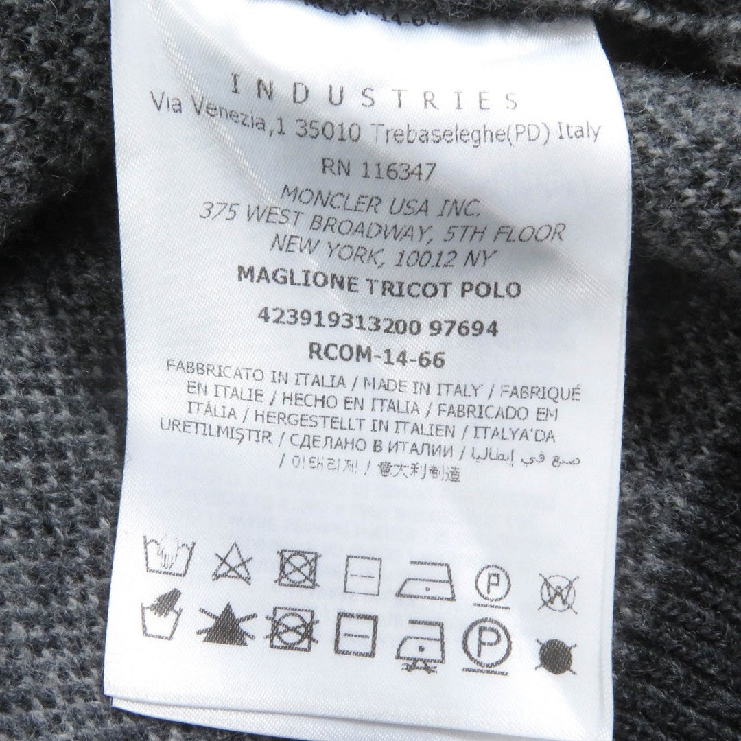 MONCLER GAMME BLEU Blouson Main: 100% wool gray MAGLIONE TRICOT POLO mens L Used Authentic