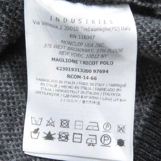 MONCLER GAMME BLEU Blouson Main: 100% wool gray MAGLIONE TRICOT POLO mens L Used Authentic